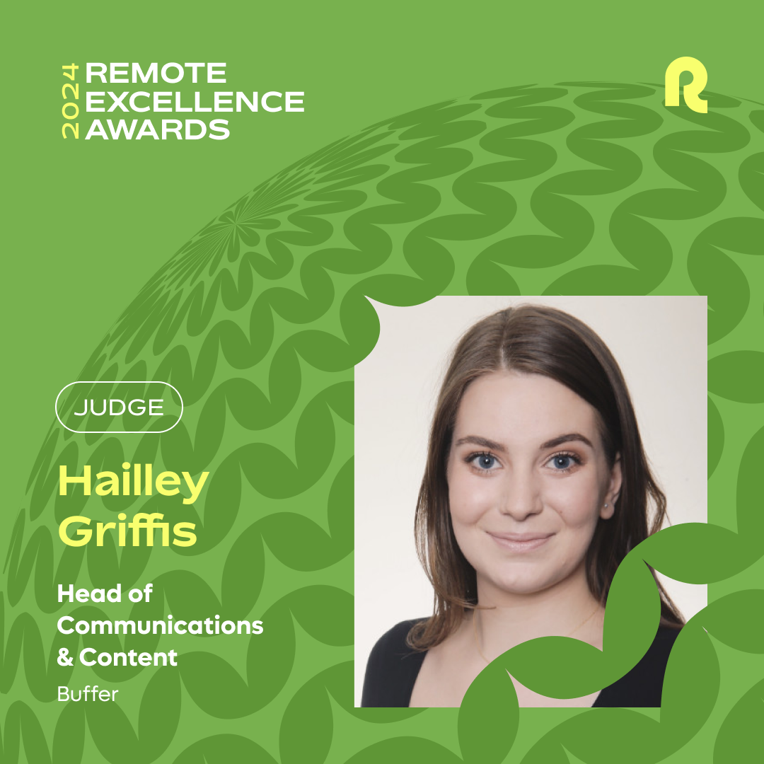 Halley grims, head of communications, at the remote communication awards.