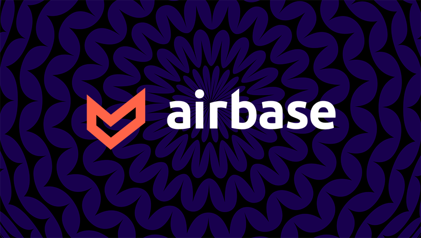 The airbase logo on a purple background.