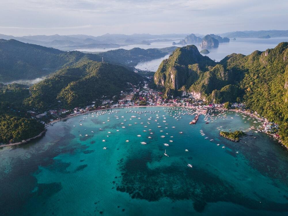 Philippine harbor with yachts