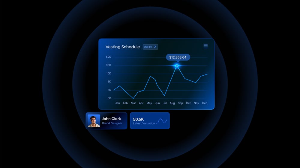 Stock vesting dashboard visual