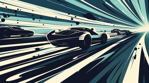 Race car drivers depicting speed 2