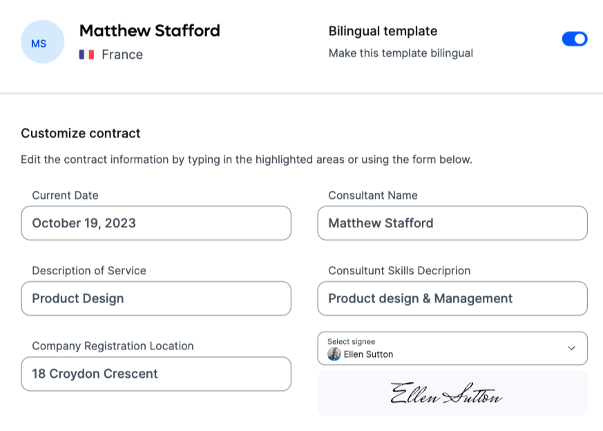 Contractor agreements