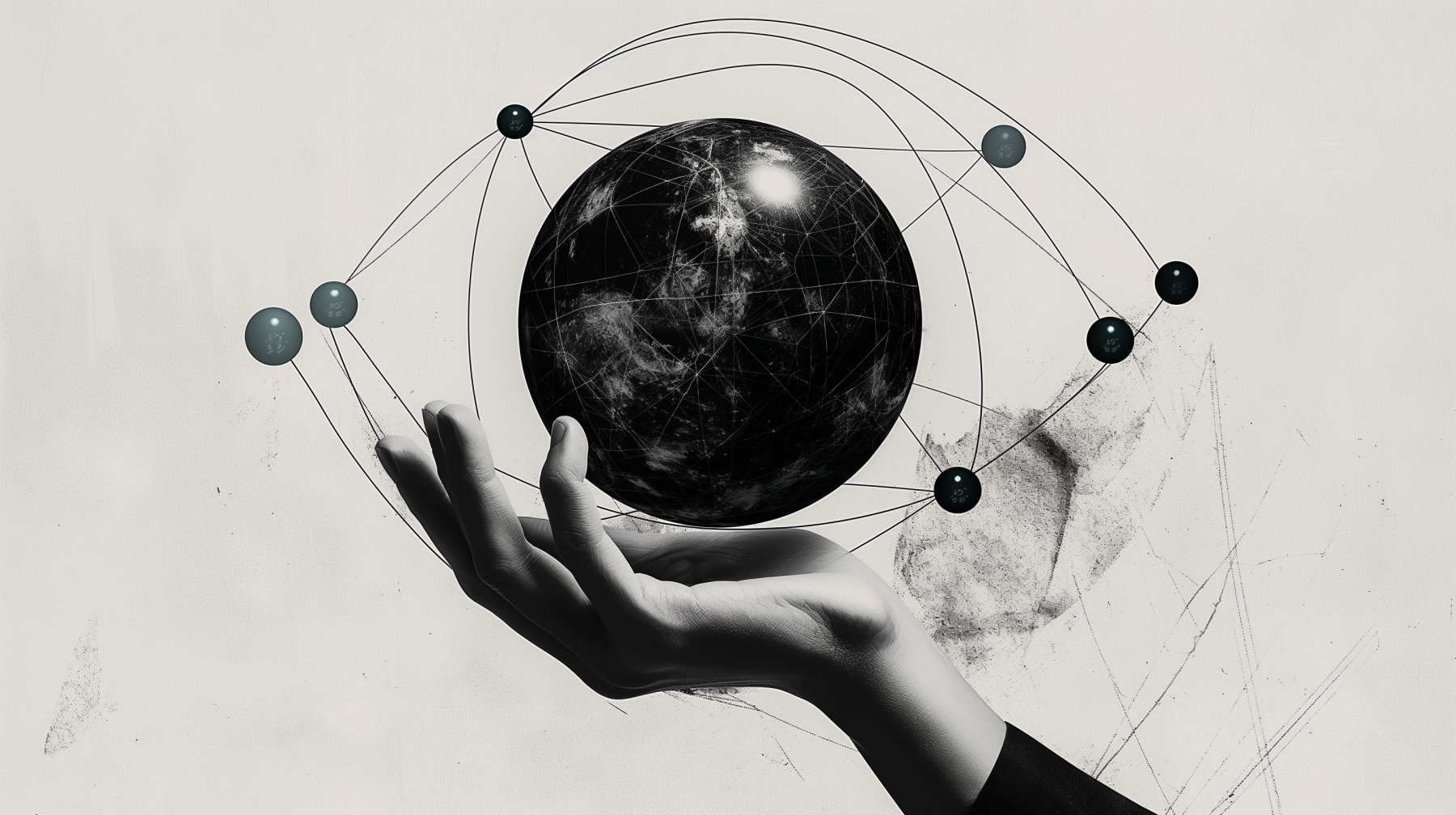 Dark themed illustration of interconnected payments web