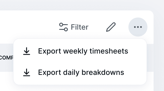 Gedetailleerde tijdregistratiegegevens exporteren