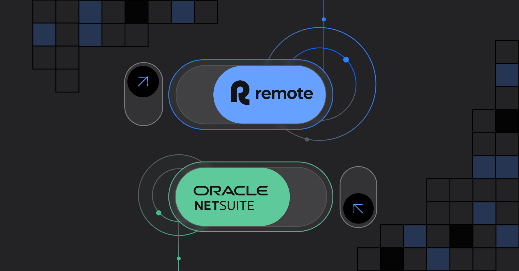 Futuristic UI design featuring Remote and Oracle NetSuite integration