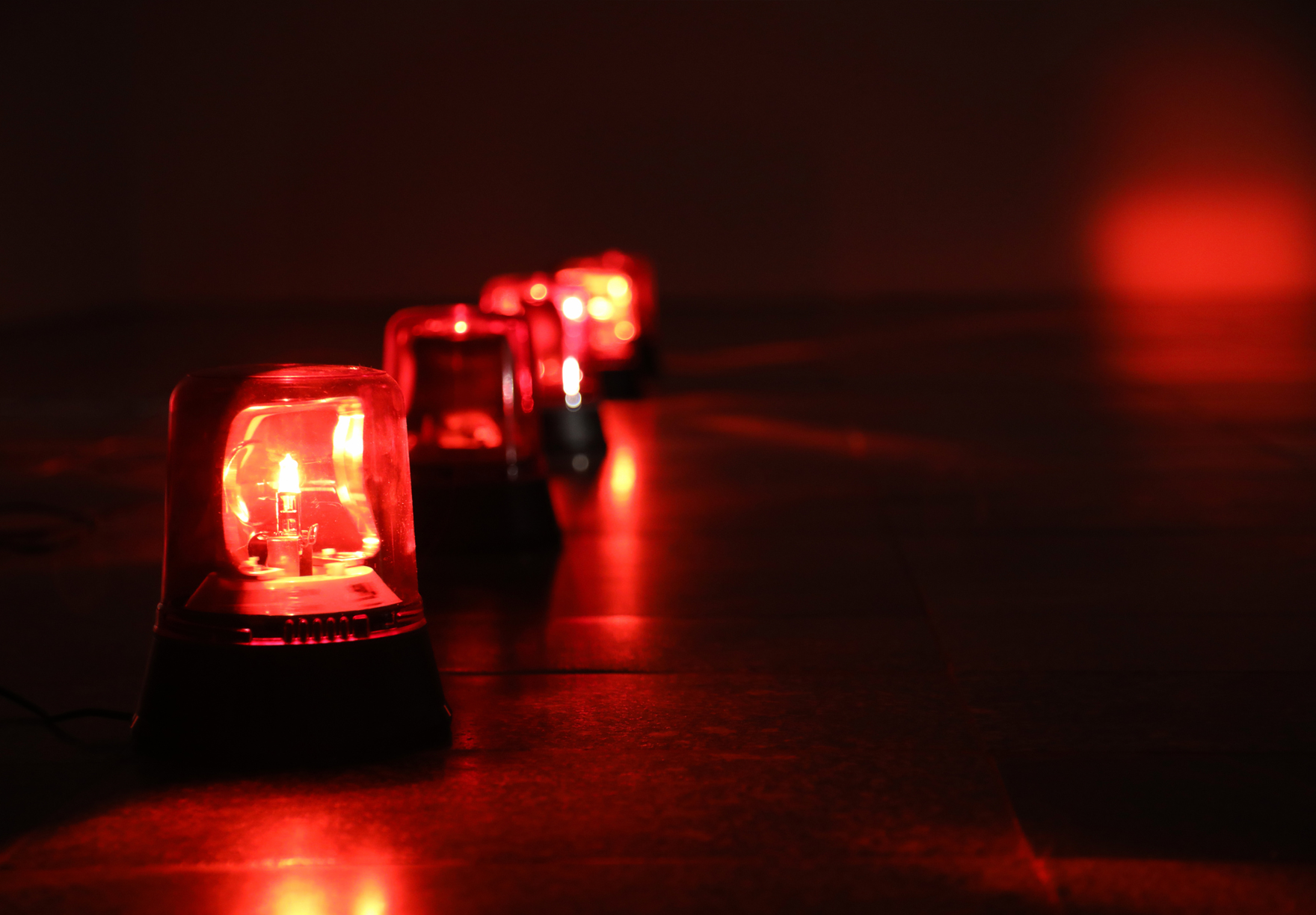Red emergency lights