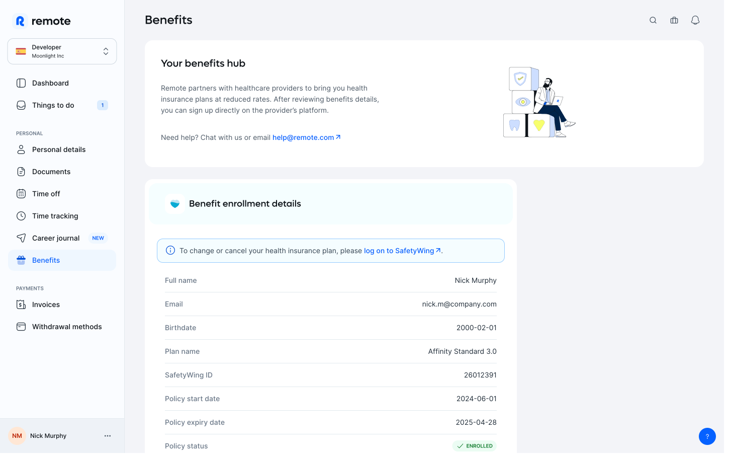 Remote benefits tab 2024
