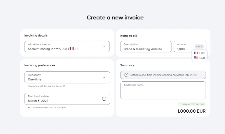 Remote client invoice