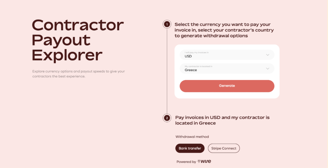 Remote contractor payout explorer