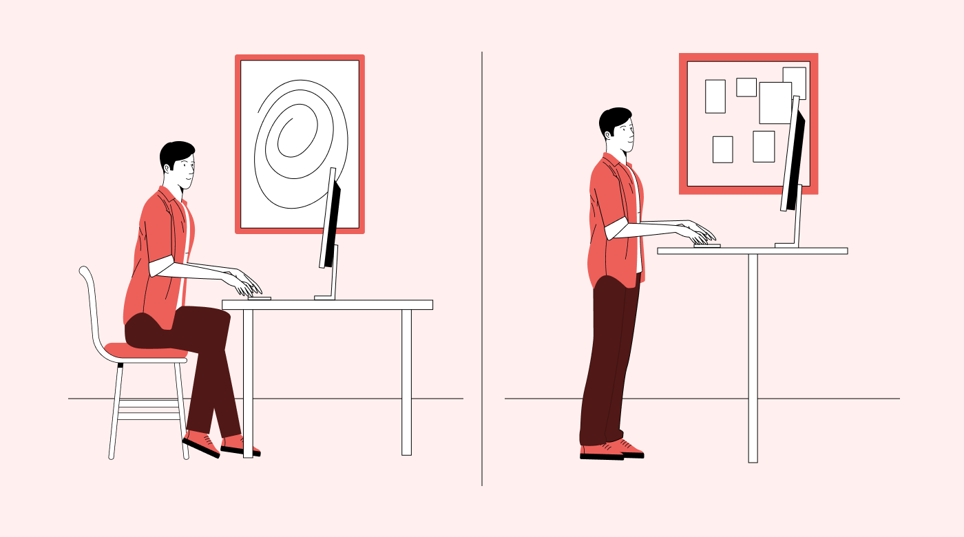 Using a standing desk