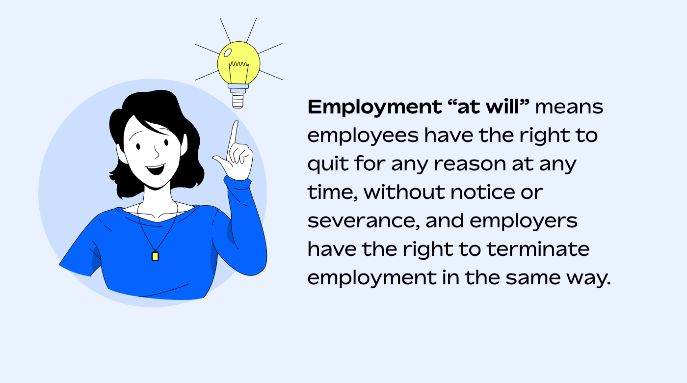 What does employment at will mean?