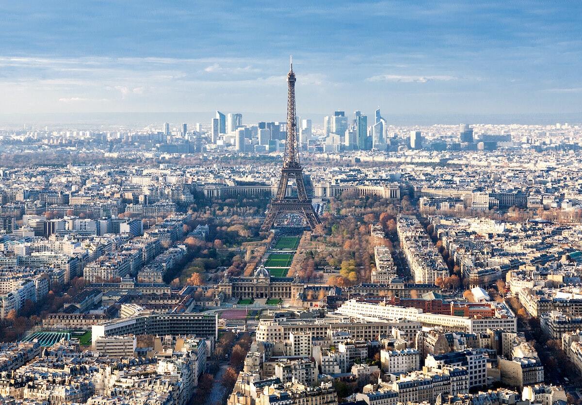 overhead view of France