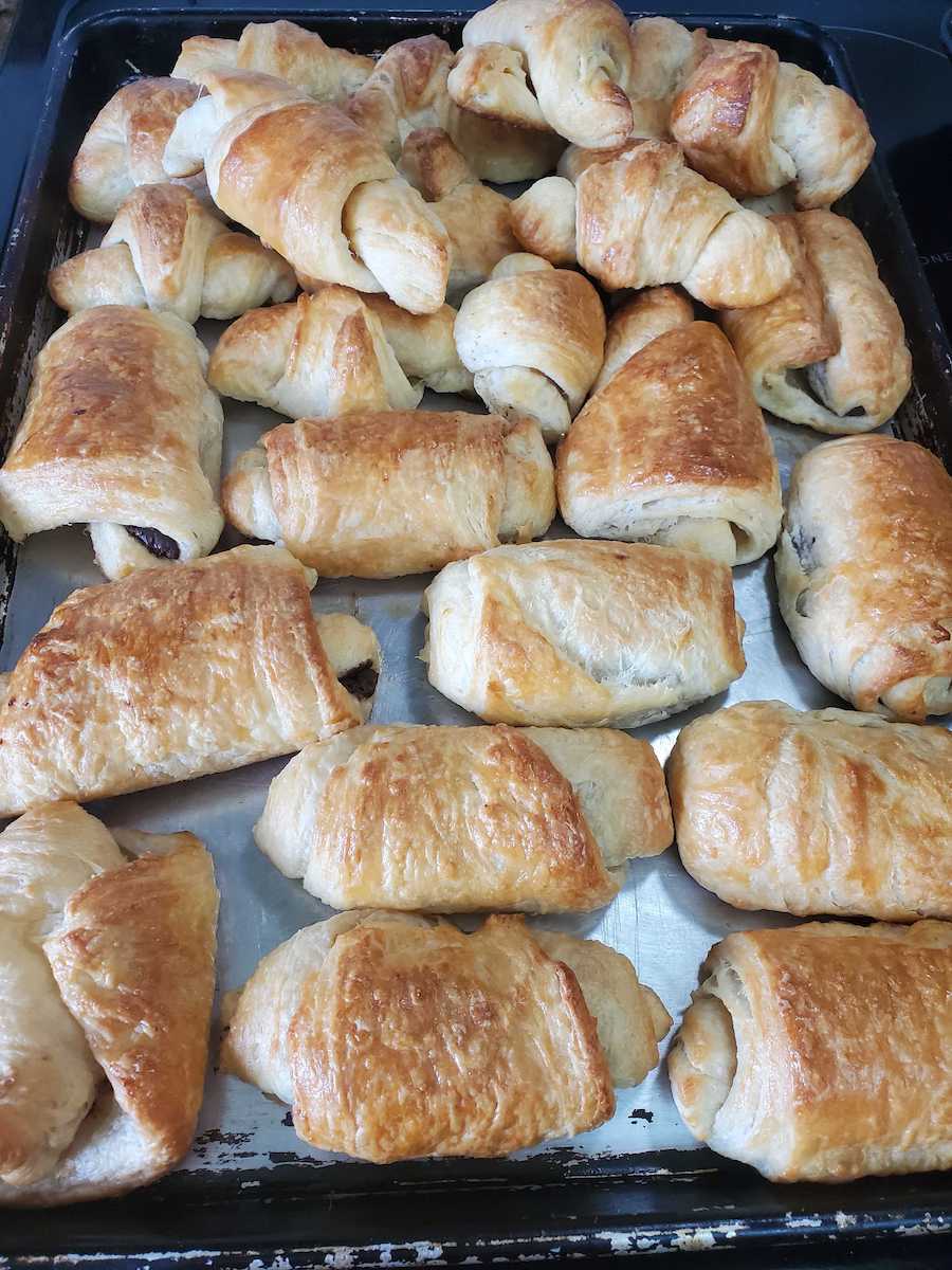tray of croissants