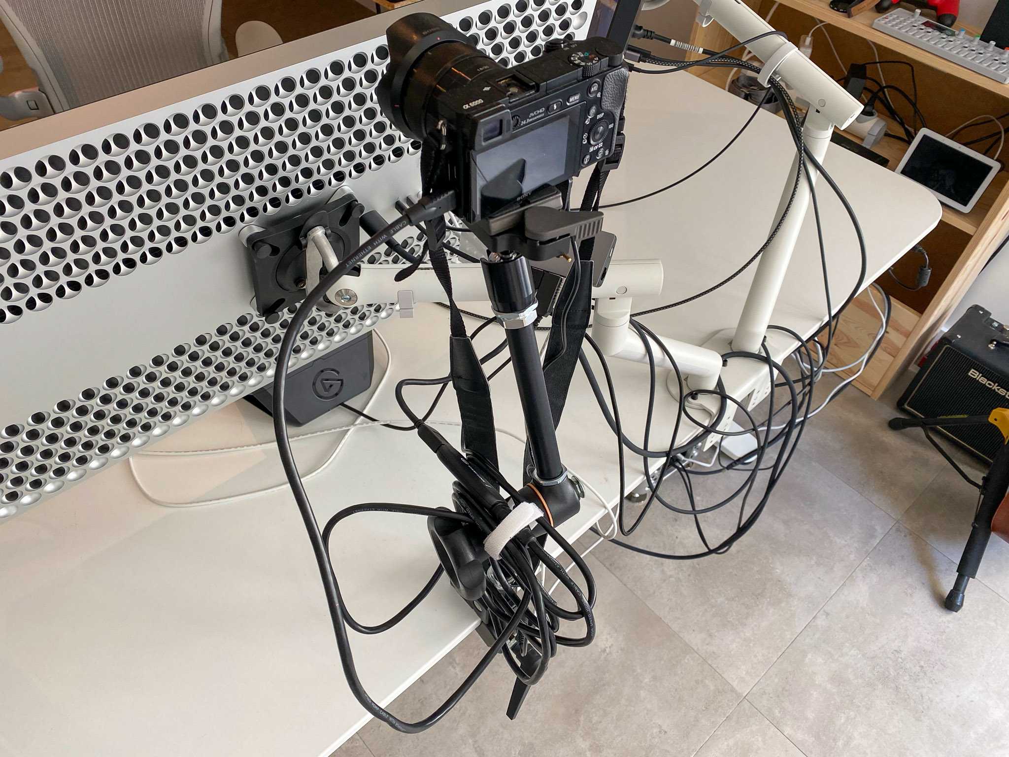 Sony camera on a Manfrotto arm