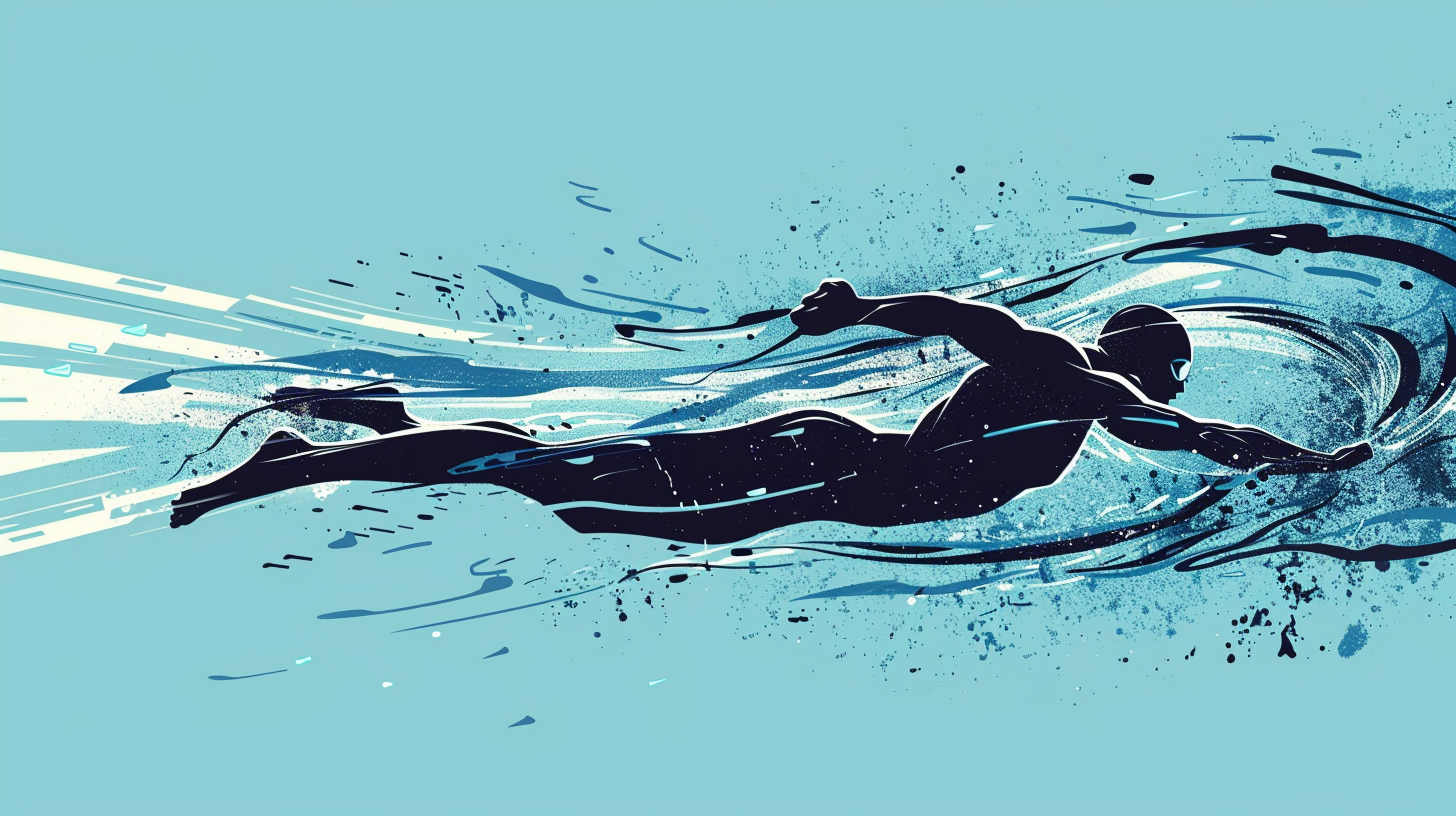 Swimmer illustration depicting speed and agiltiy