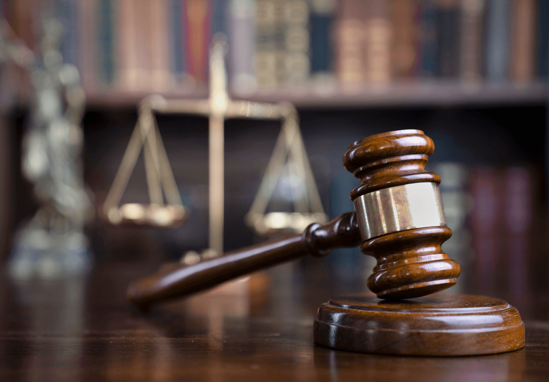 a gavel resting in a law office
