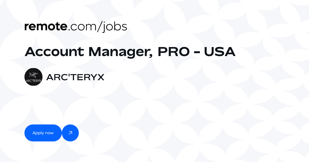 Account Manager, PRO - USA at ARC'TERYX | Remote