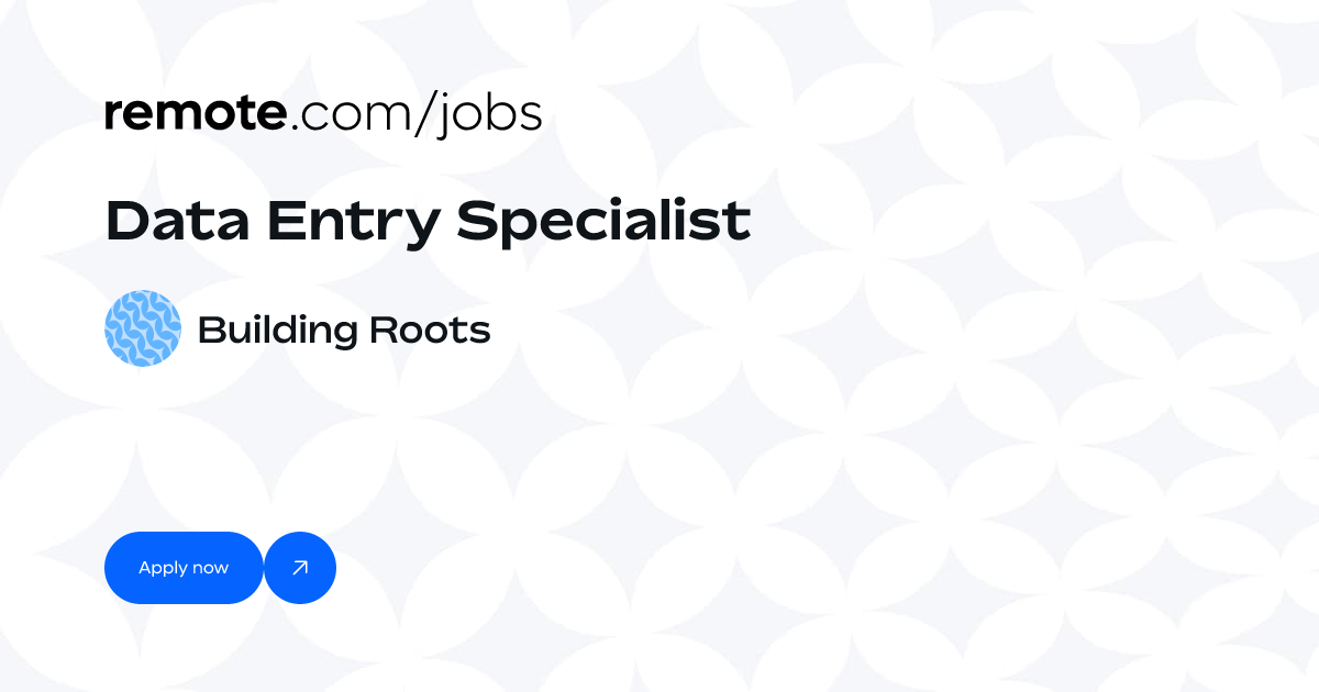 Data Entry Specialist at Building Roots | Remote
