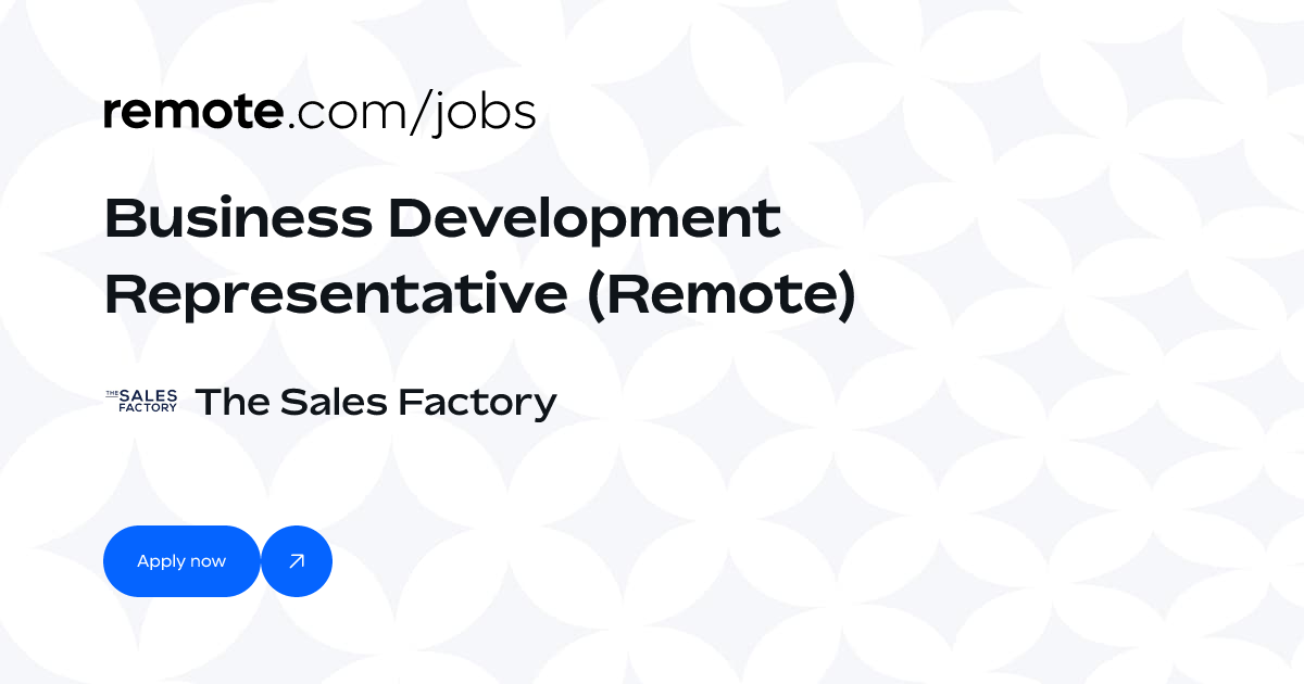 Business Development Representative (Remote) at The Sales Factory | Remote