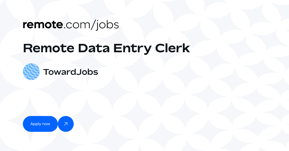 Remote Data Entry Clerk at TowardJobs | Remote